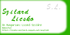 szilard licsko business card