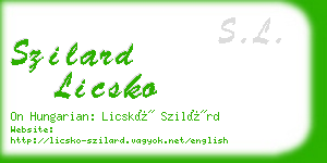 szilard licsko business card